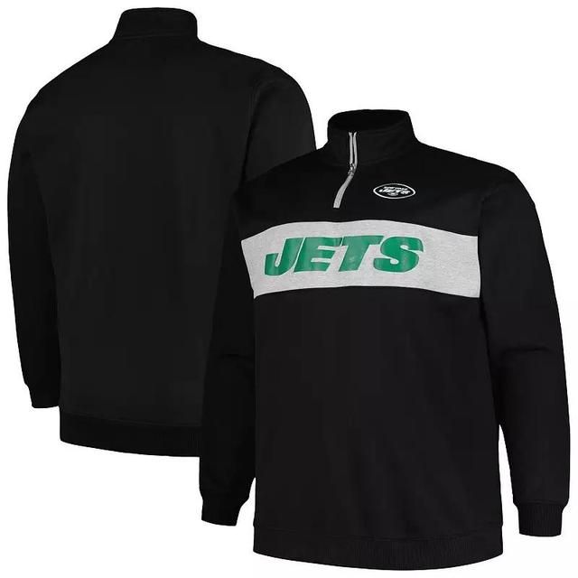 Mens Profile New York Jets Big & Tall Fleece Quarter-Zip Jacket Product Image