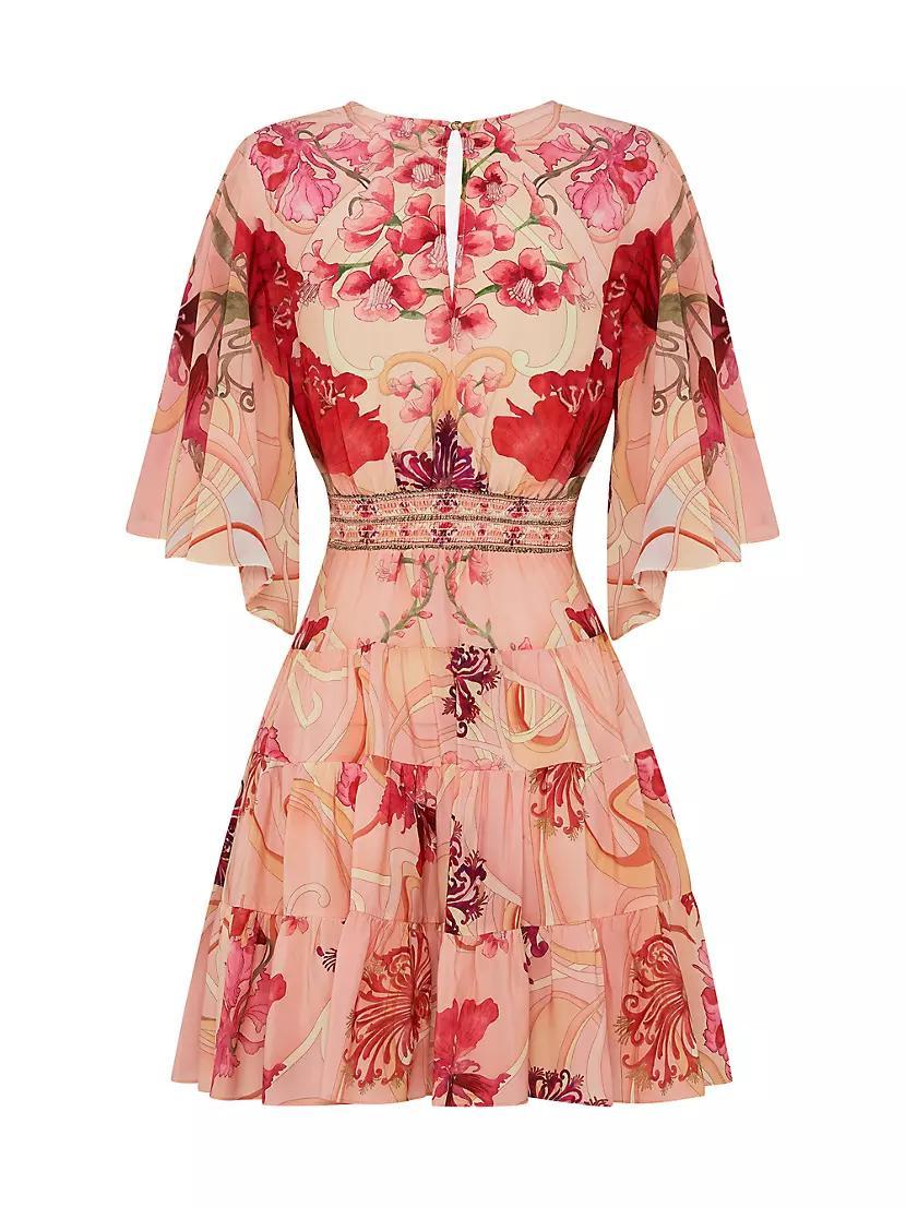 Floral Silk Tiered Minidress Product Image