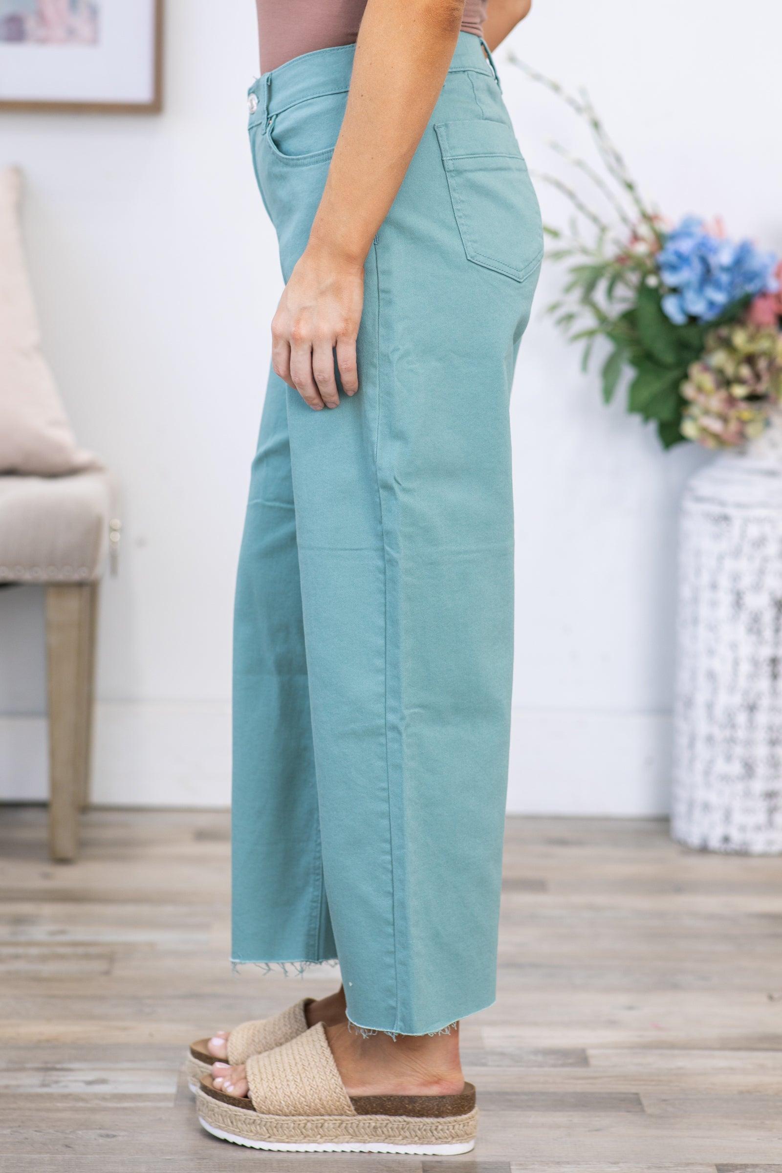 YMI Mint Cropped Wide Leg Trouser Pants Product Image