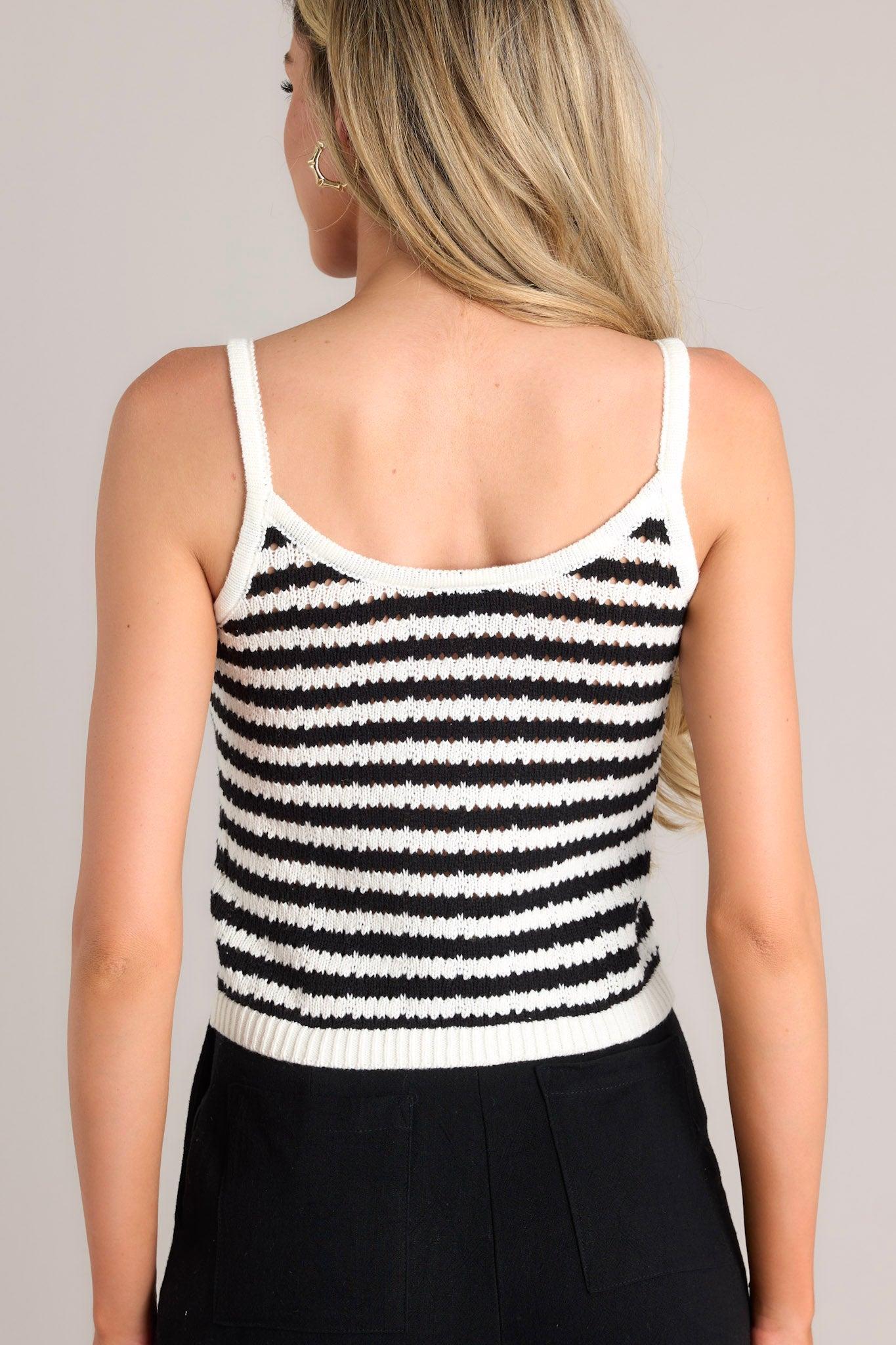 Radiant Reflections Black Stripe Knit Tank Product Image