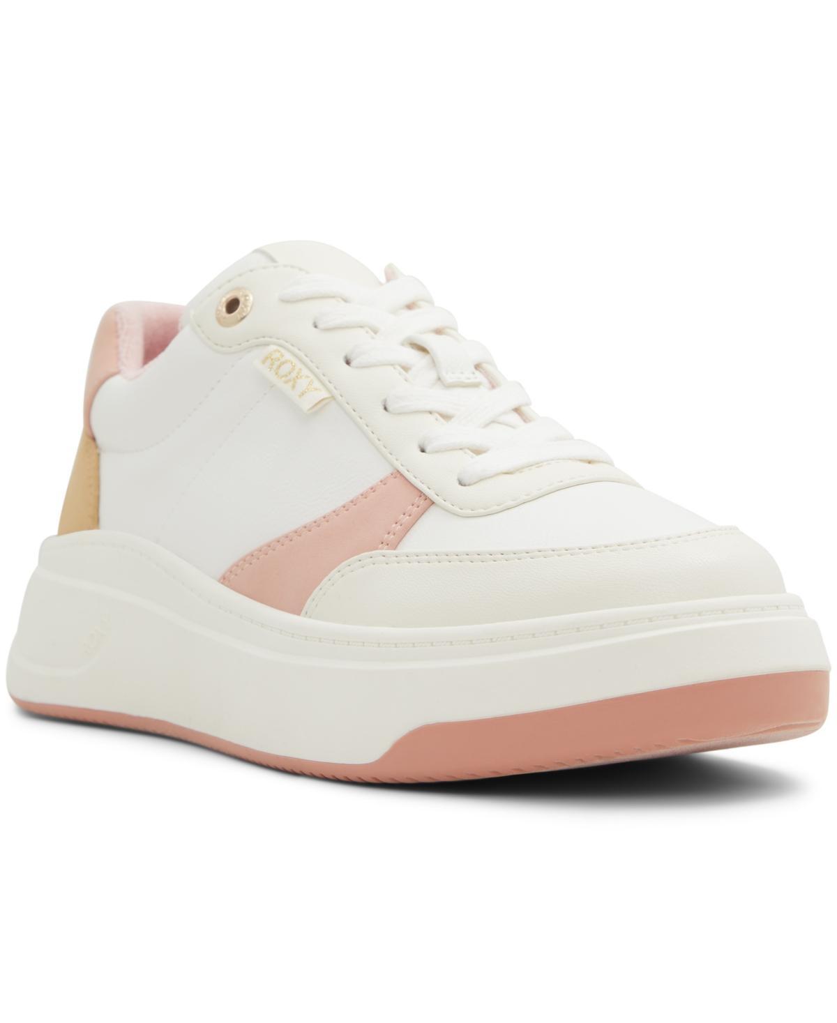 Roxy Womens Carver Lace-Up Sneakers - White Product Image