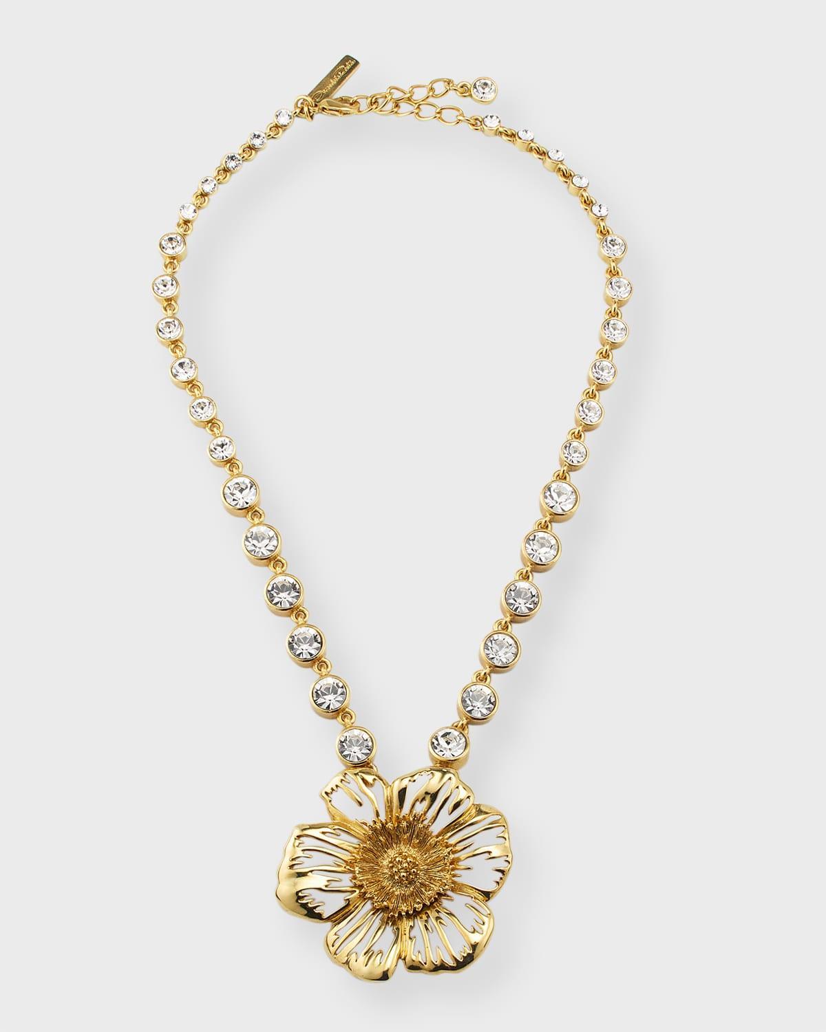 Womens Goldtone & Glass Crystal Poppy Pendant Necklace Product Image