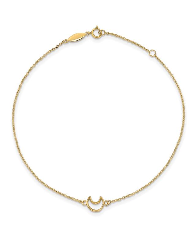 Polished Moon Anklet in 14k Yellow Gold - Gold Product Image