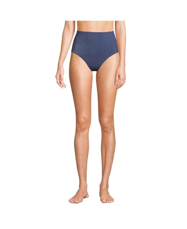 Lands End Womens Chlorine Resistant Shine High Waisted Bikini Bottoms Product Image