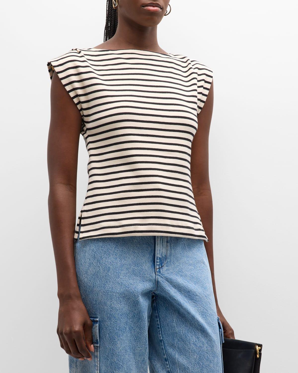 Womens Claire Striped Boatneck Top Product Image