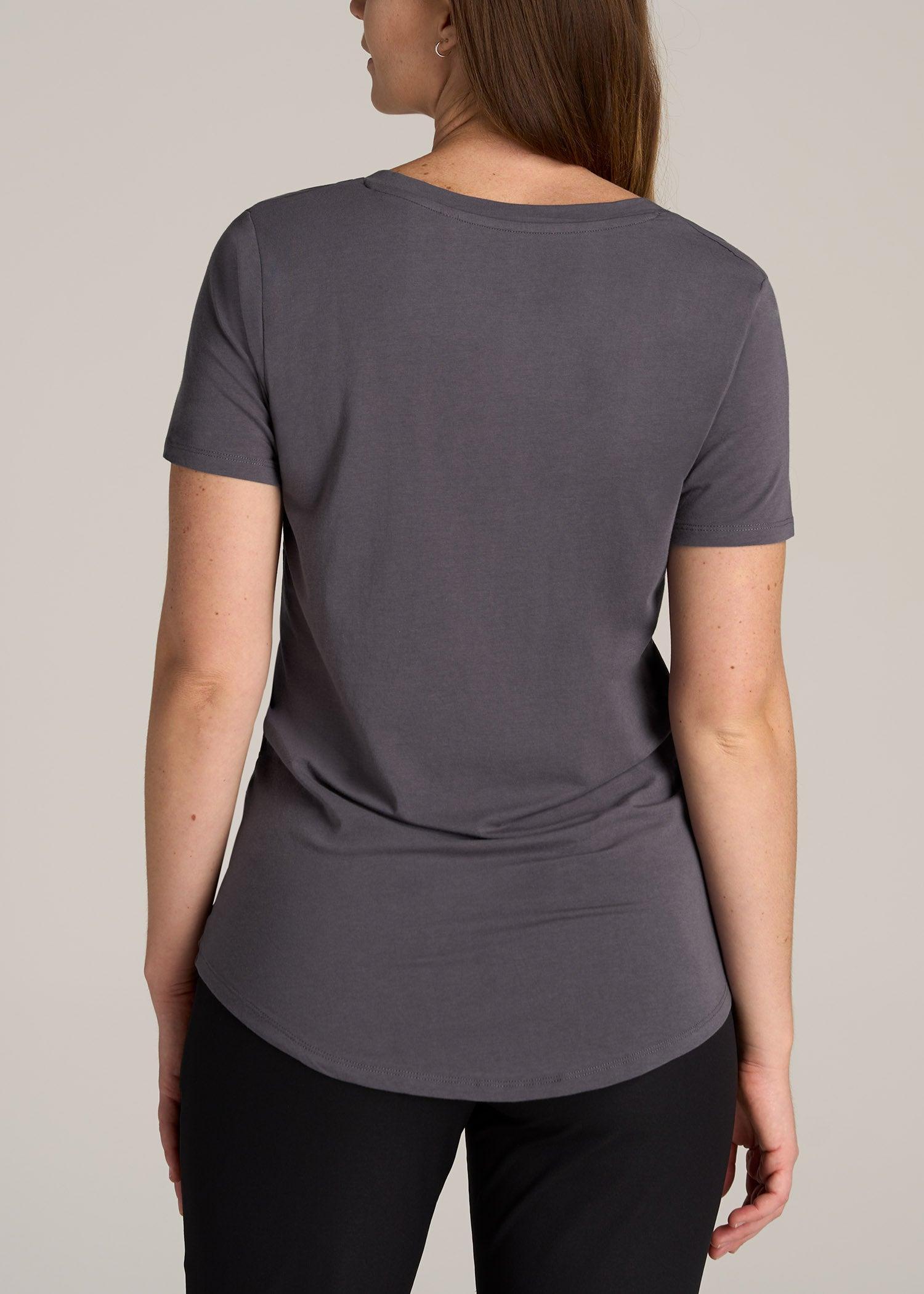 Women's Tall Scoop V-Neck Tee in Charcoal Female Product Image