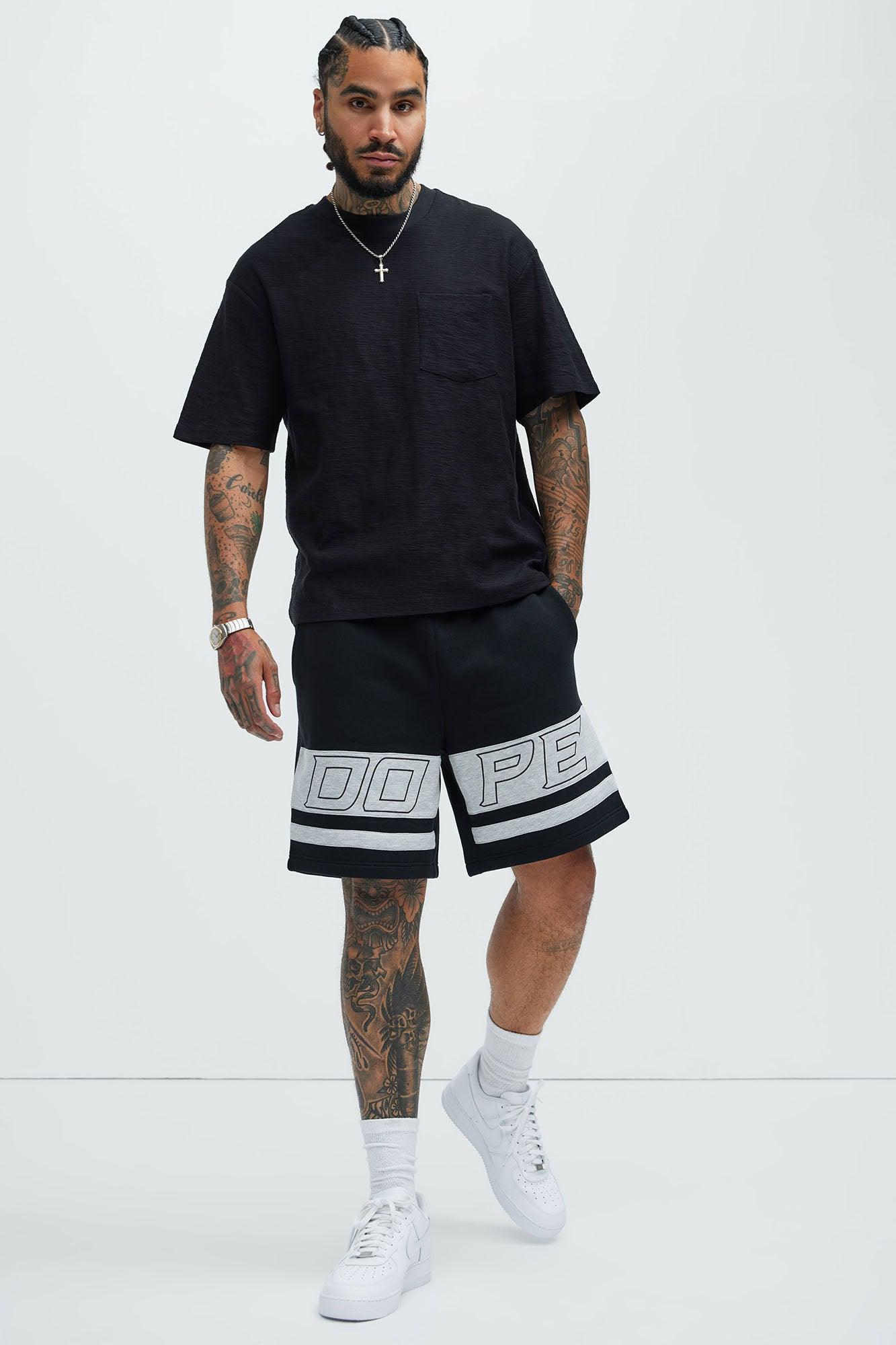 Asher Slub Texture Pocket Tee - Black Product Image