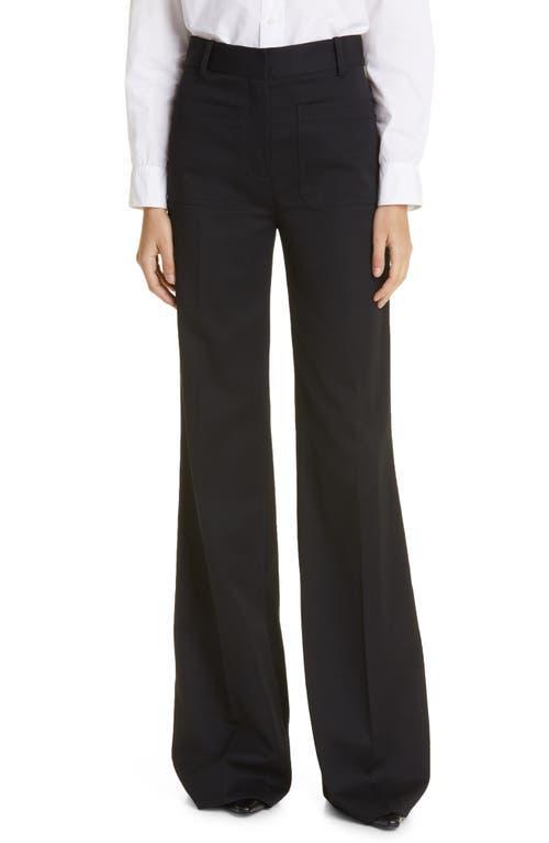 Nili Lotan Christophe Wide Leg Virgin Wool Pants Product Image