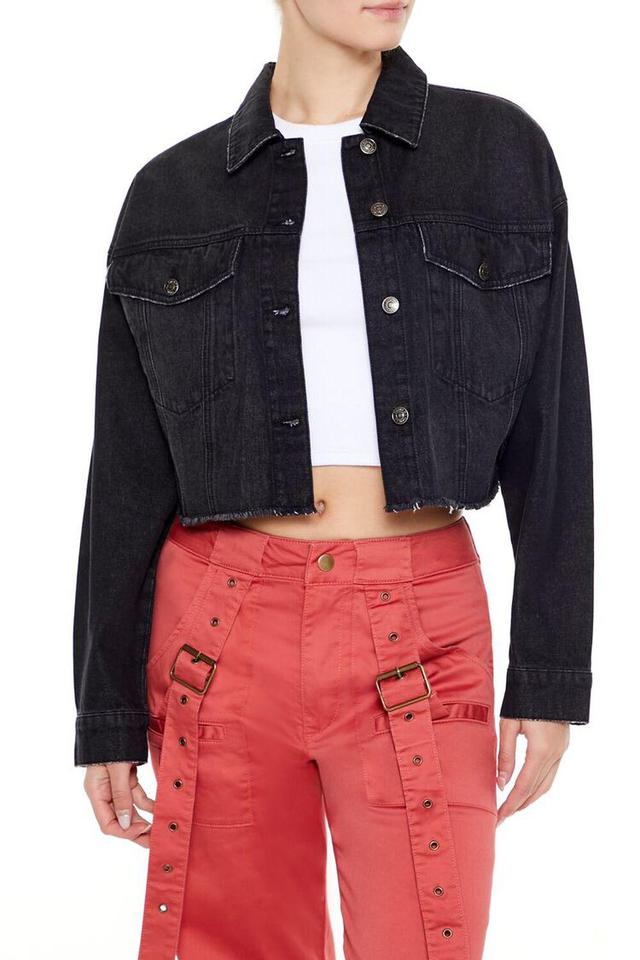 Frayed Denim Trucker Jacket | Forever 21 Product Image