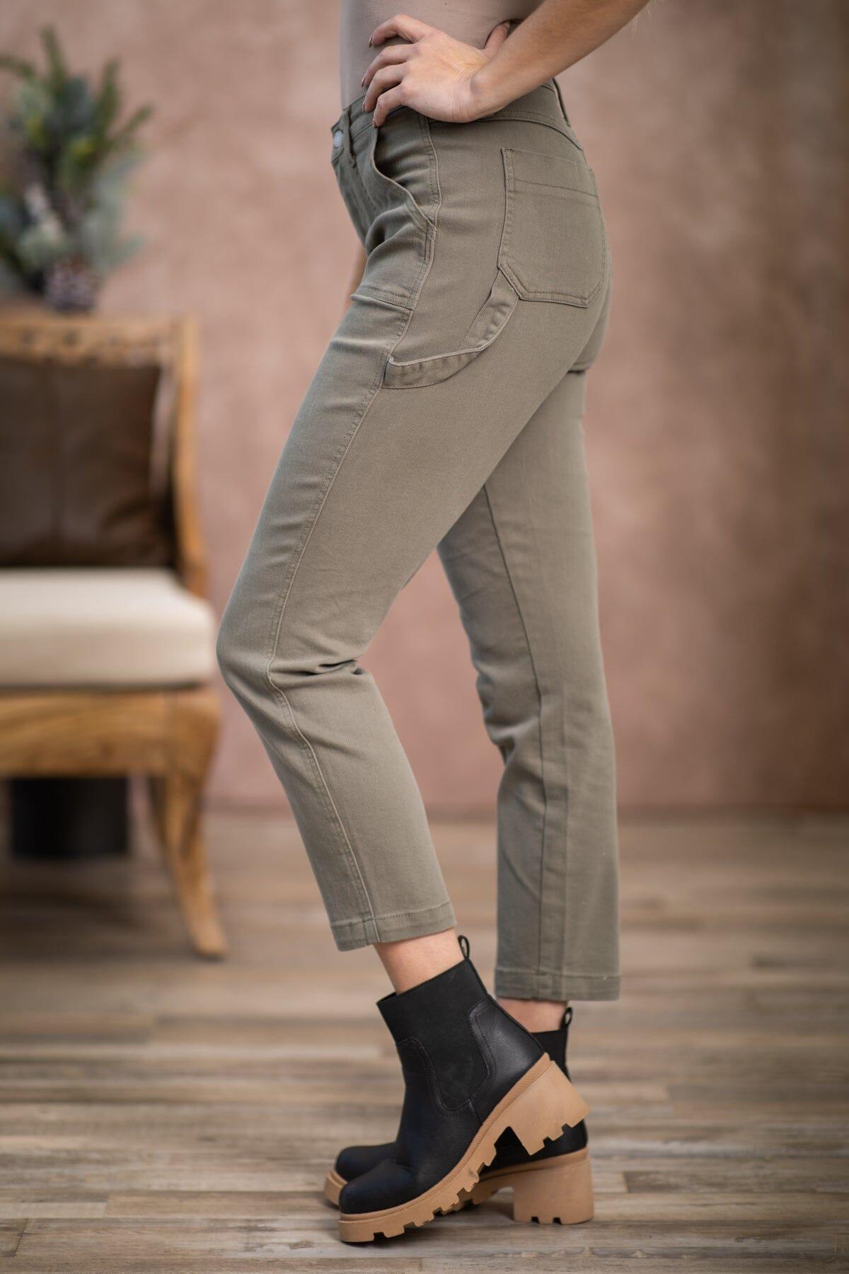 Judy Blue Olive Carpenter Pants Product Image