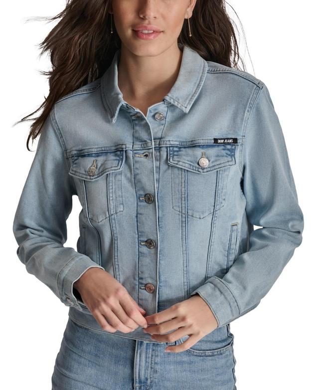 Dkny Jeans Womens Button-Down Denim Trucker Jacket Product Image