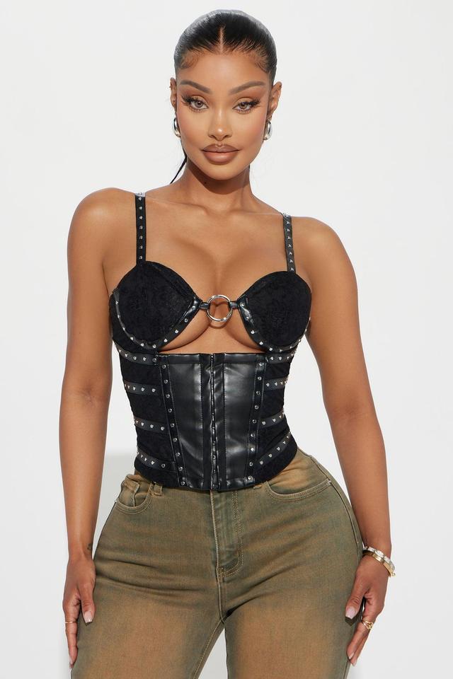 Back Outside Lace Top - Black Product Image