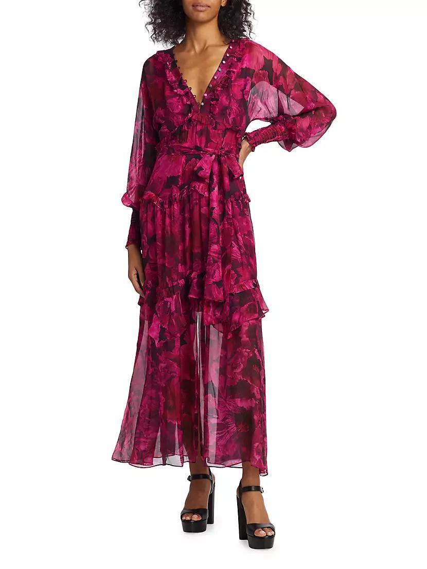 Marchesa Rosa Leilani Tiered Maxi Dress Product Image