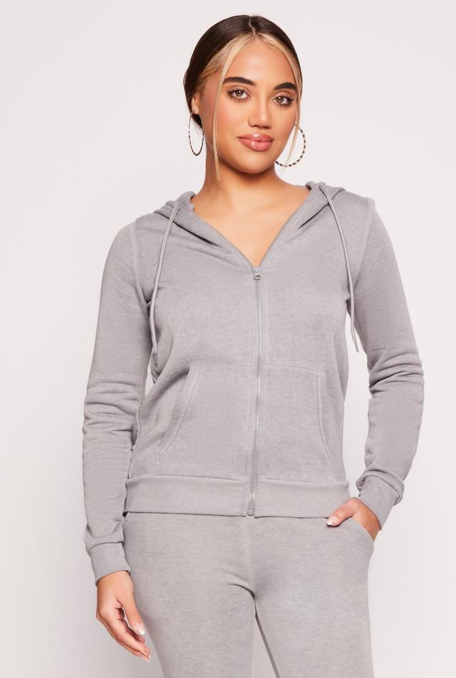 Womens Fleece Zip Front Hoodie Product Image