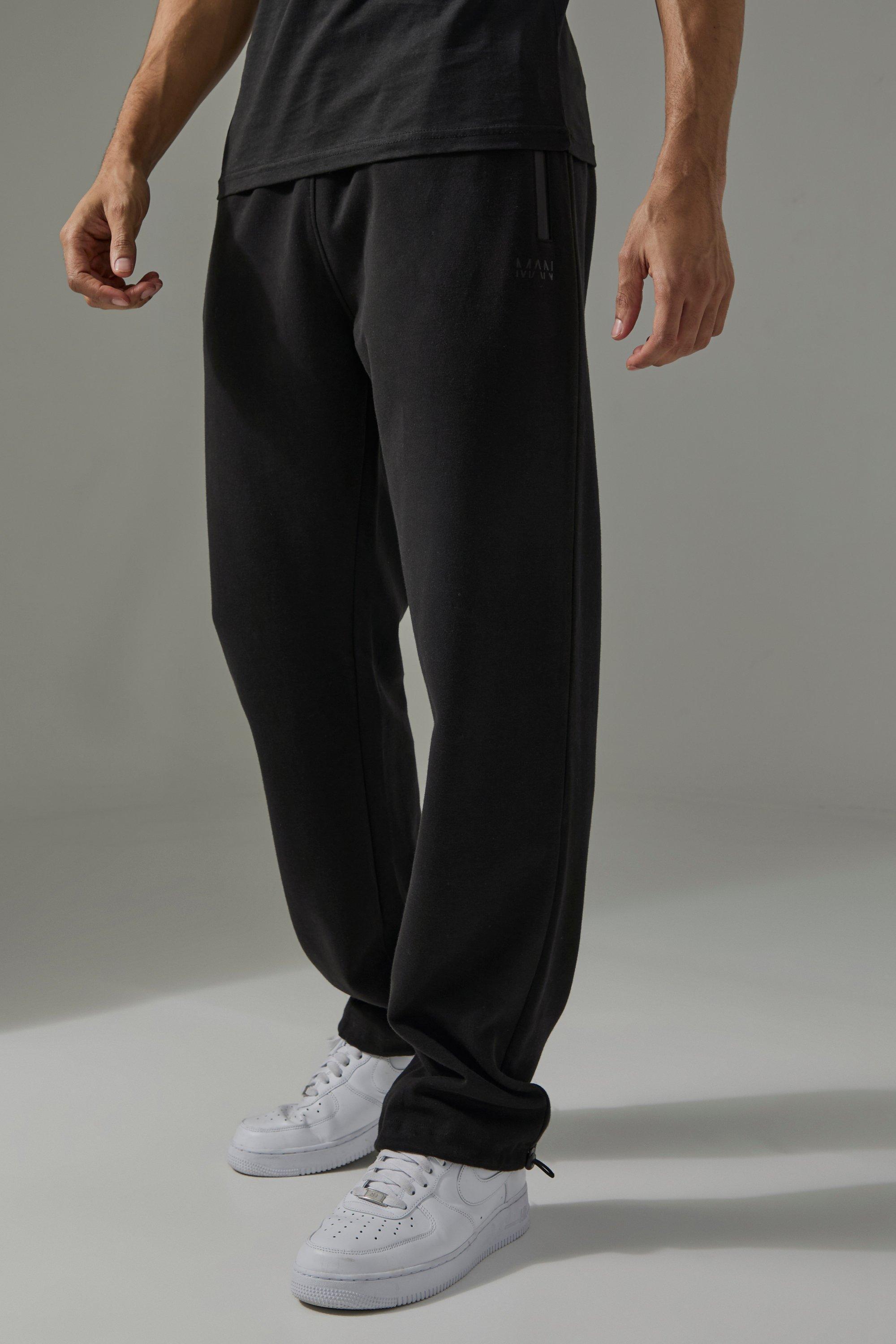 Man Active Pro Fleece Relaxed Fit Adjustable Joggers | boohooMAN USA product image