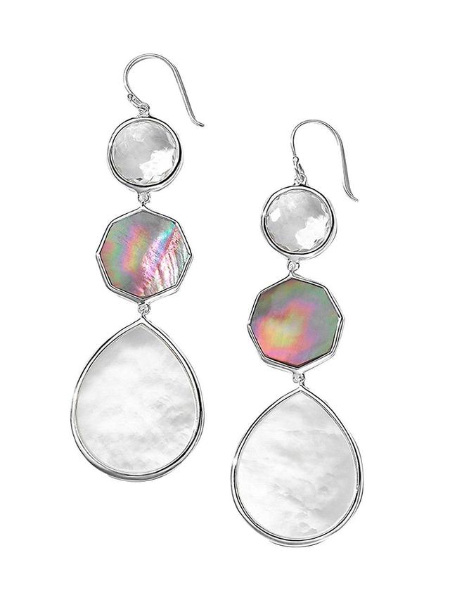 Womens Polished Rock Candy Small Crazy 8s Sterling Silver & Multi-Stone Triple-Drop Earrings Product Image