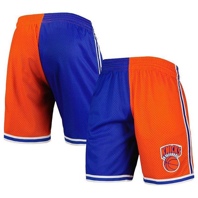 Mens Mitchell & Ness /Orange New York Knicks Hardwood Classics 1991 Split Swingman Shorts Product Image