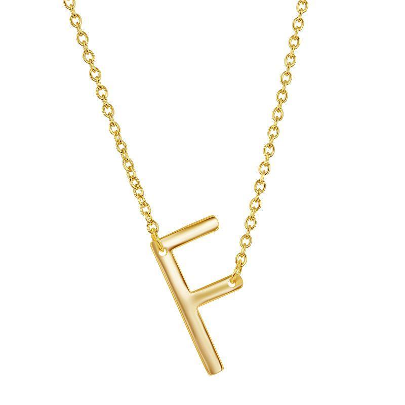 Sterling Silver Sideways Initial Necklace, Womens Gold Tone D Product Image