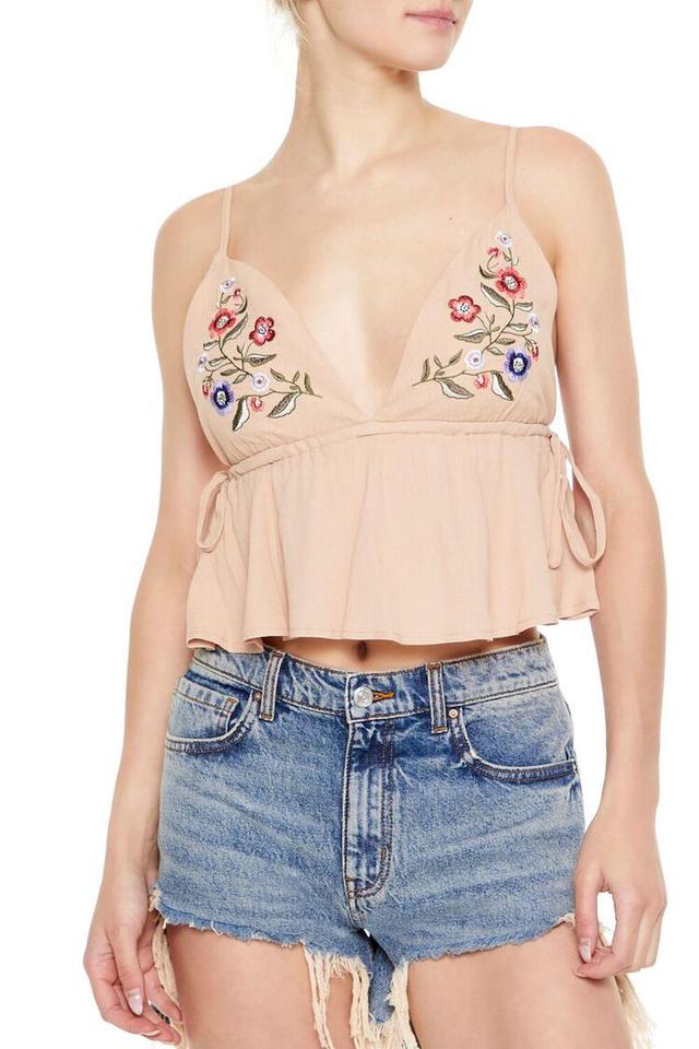 Floral Embroidered Cropped Cami | Forever 21 Product Image