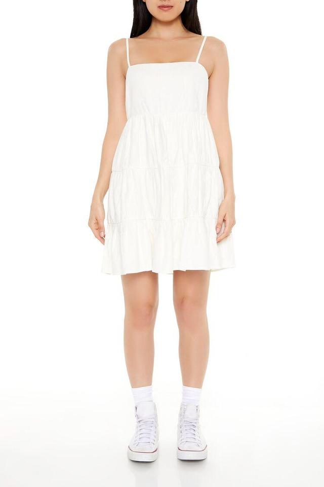 Linen-Blend Tiered Babydoll Dress | Forever 21 Product Image