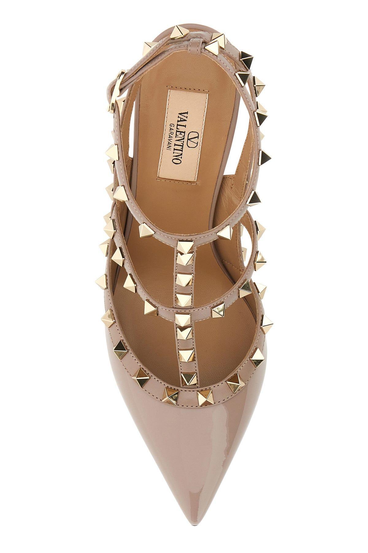 VALENTINO GARAVANI Woman Light Pink Leather Rockstud Pumps Product Image