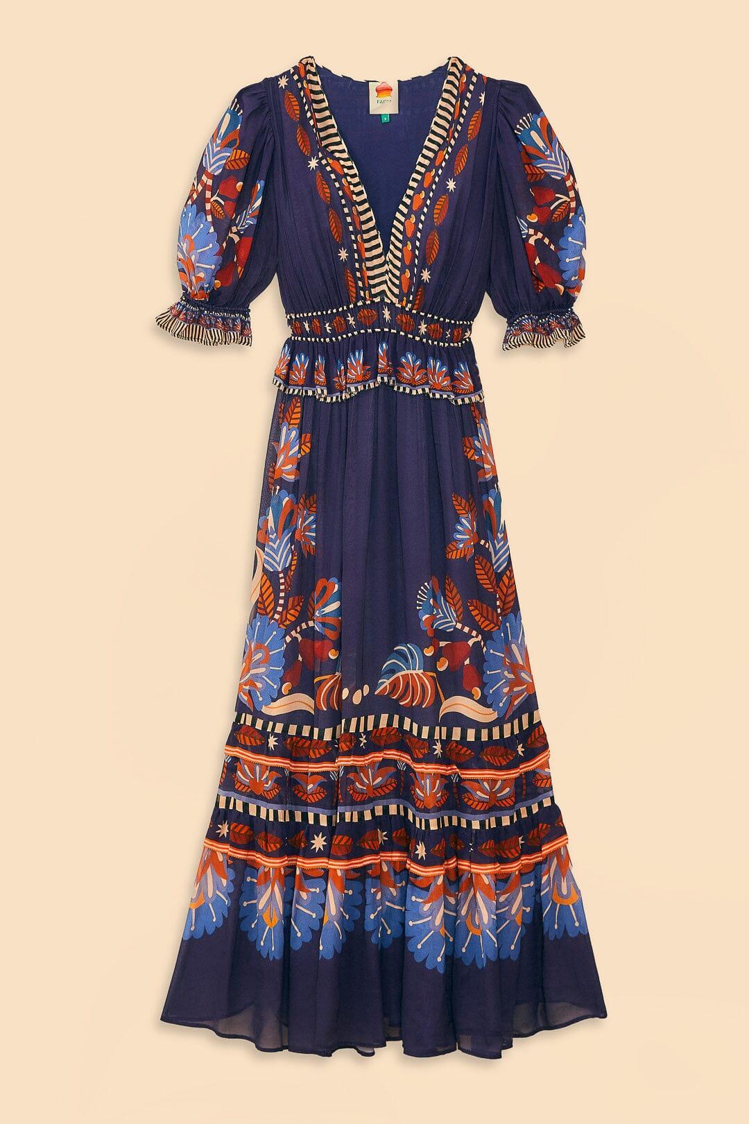 Blue Nature Beauty Short Sleeve Maxi Dress Product Image