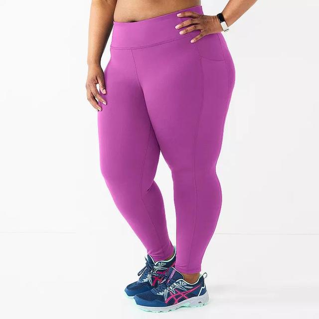 Plus Size Tek Gear Ultrastretch High-Waisted Side Pocket 7/8 Leggings, Womens Maiti Pink Product Image