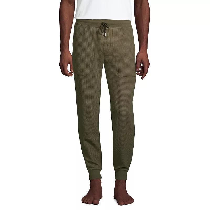 Lands End Mens Waffle Jogger Pajama Pants Product Image