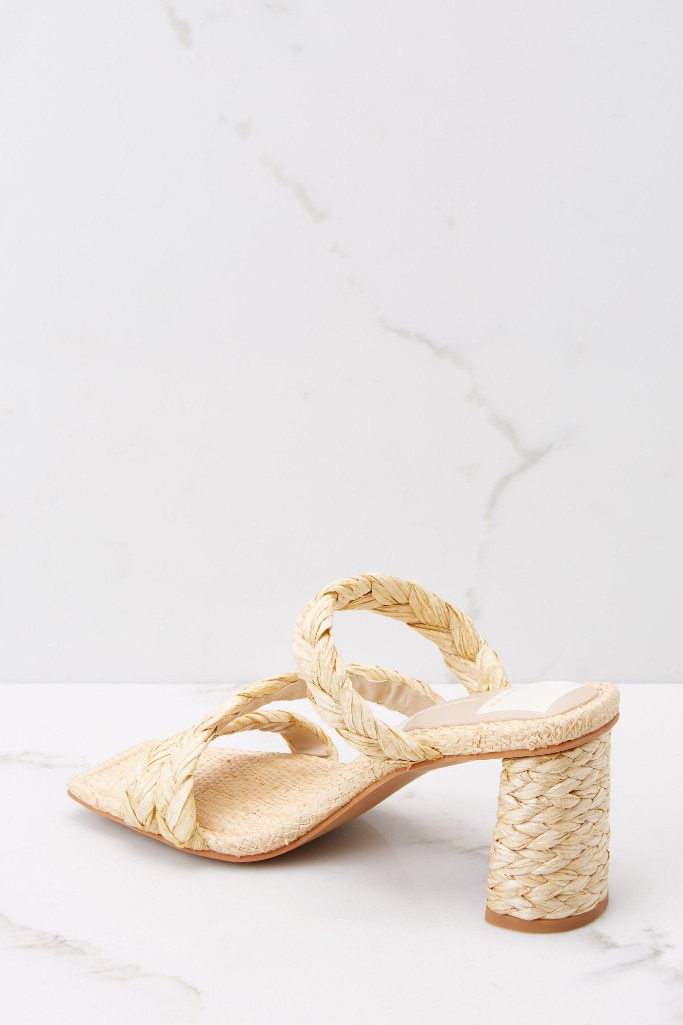 Dolce Vita Pang Light Natural Raffia Sandals Taupe Product Image