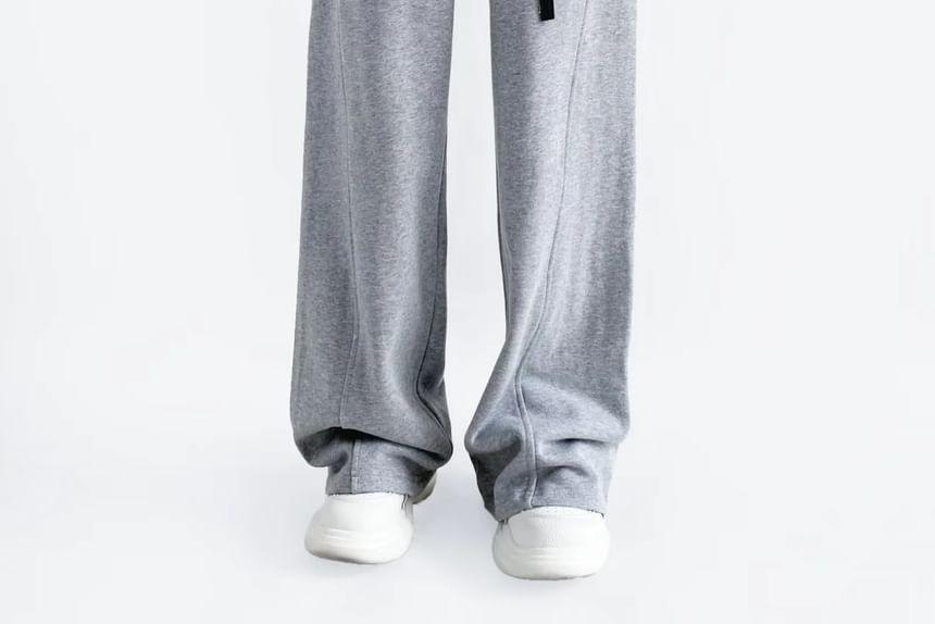 Drawstring Waist Wide Leg Sweatpants Product Image