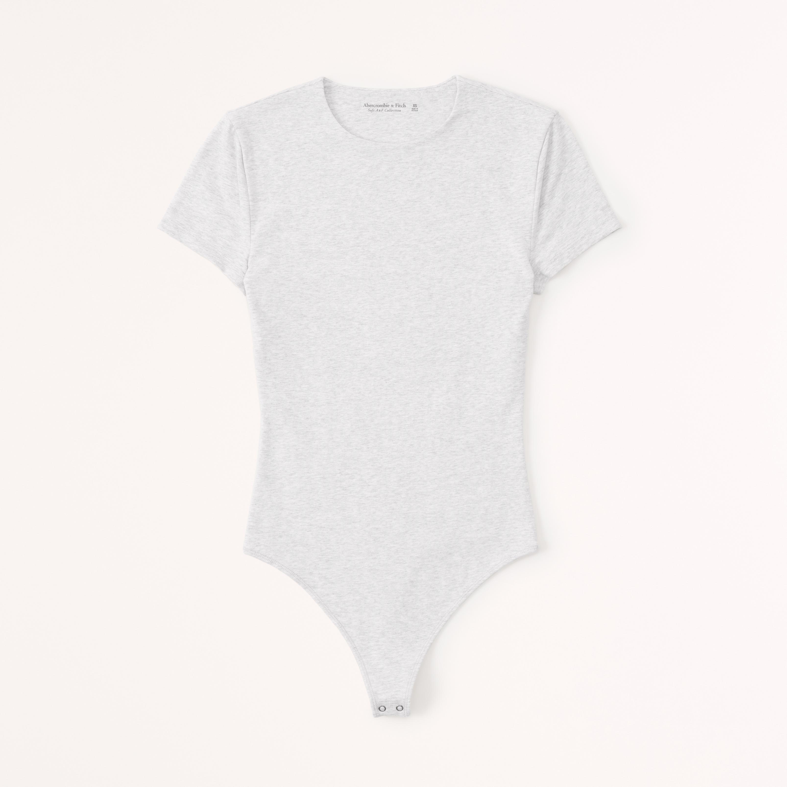 Cotton-Blend Seamless Fabric Tee Bodysuit Product Image