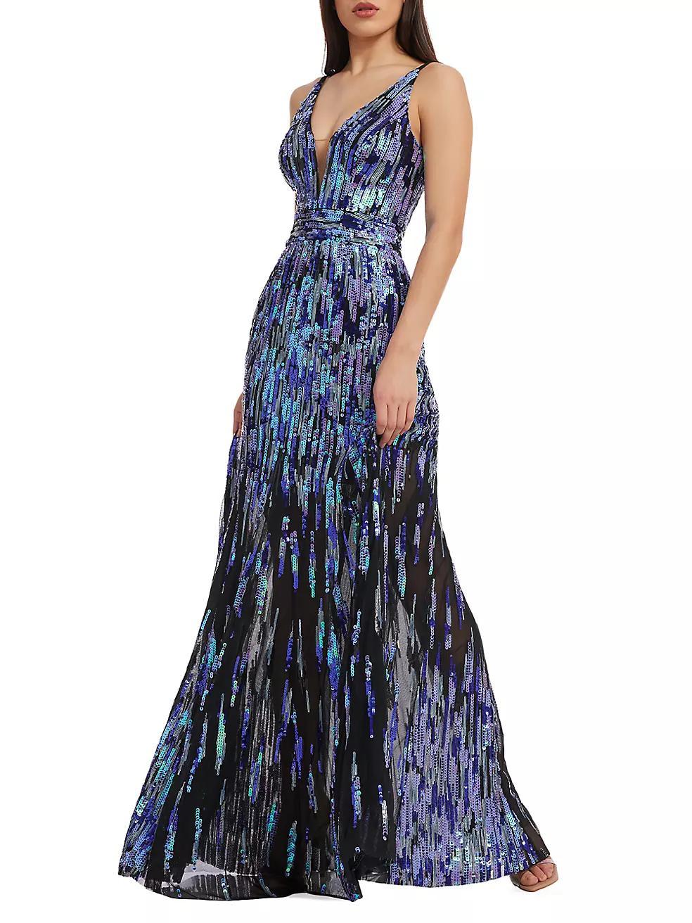 Samira Fit-&-Flare Sequin Gown Product Image