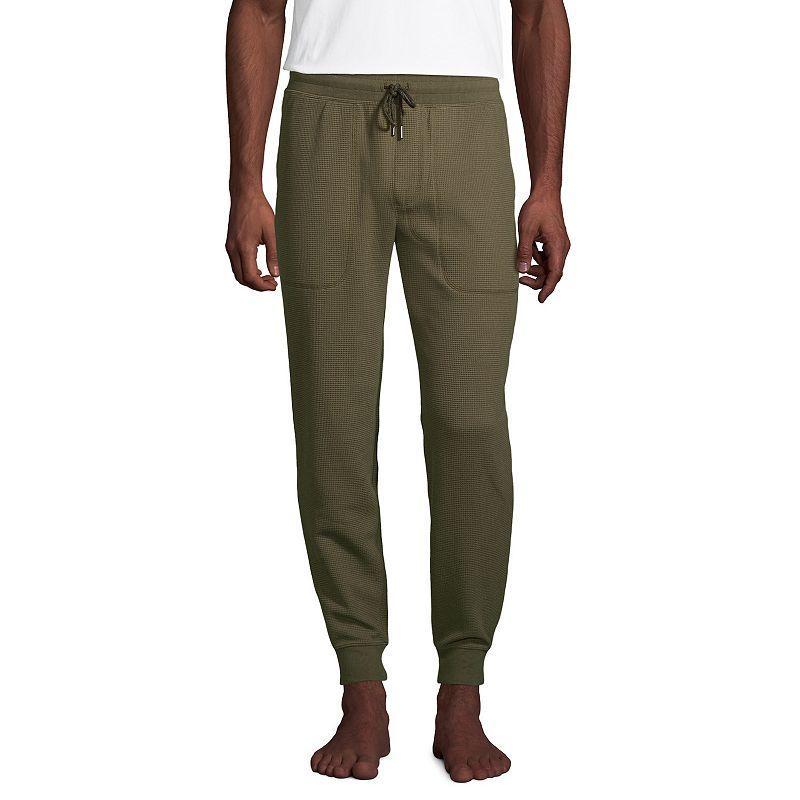 Big & Tall Lands End Waffle Jogger Pajama Pants, Mens Gray Grey Product Image