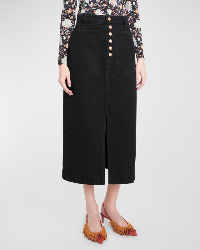 Ulla Johnson The Bea Button Fly Denim Skirt Product Image