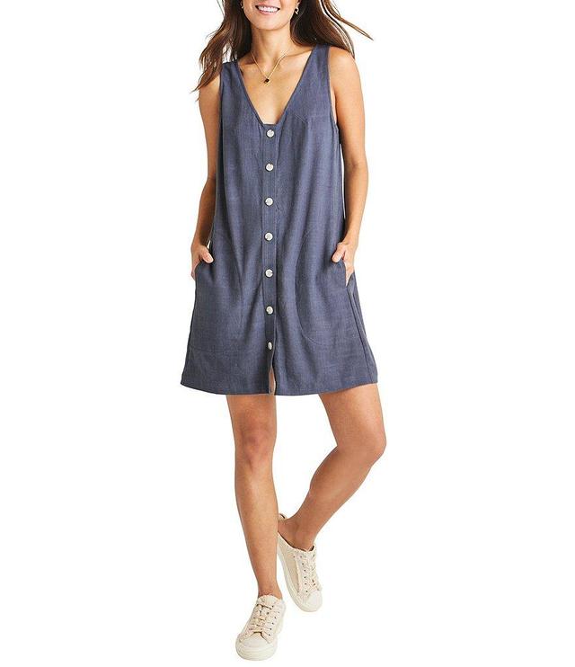 Splendid Haley Linen V-Neck Button Down Shift Dress Product Image