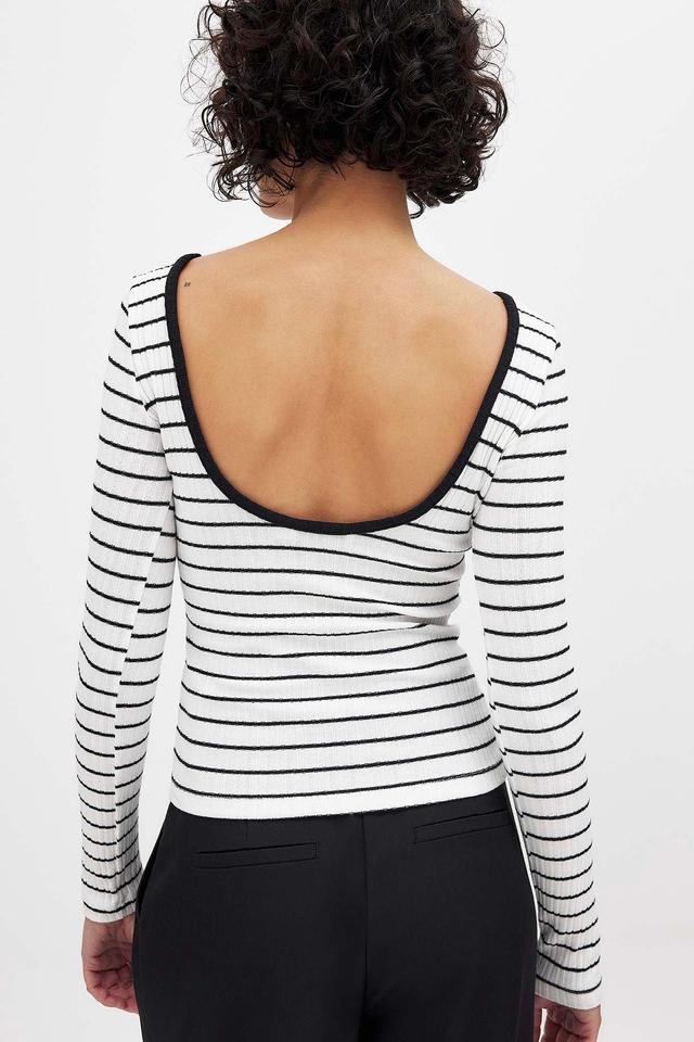 Deep Back Stripe Top Product Image