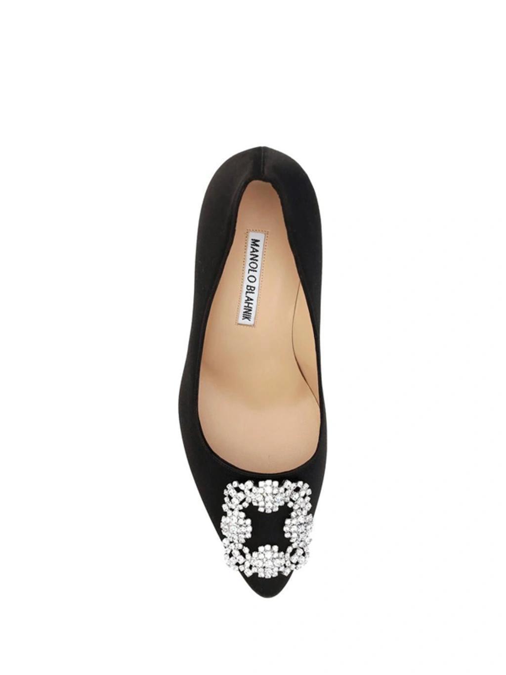 MANOLO BLAHNIK Hangisi 70mm Crystal-buckle Pumps In Black Product Image