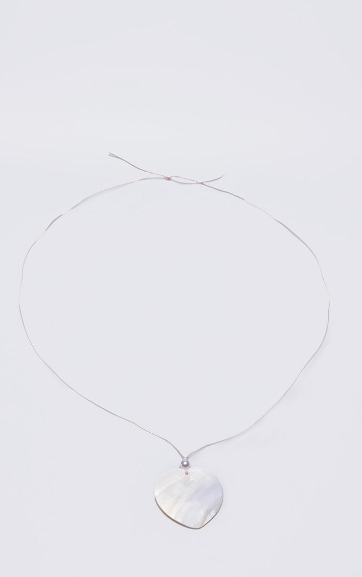 Cream Heart Stone String Necklace Product Image