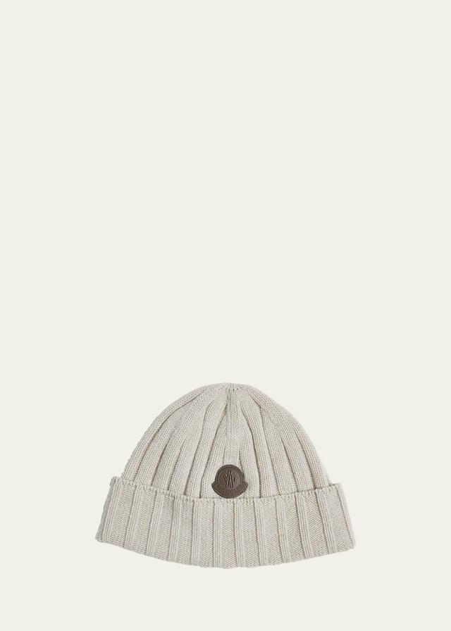 Mens Moncler Man Logo Wool-Leather Hat Product Image