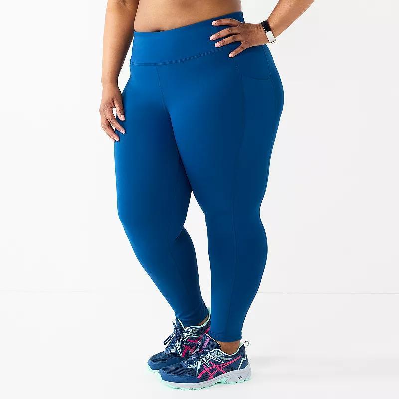 Plus Size Tek Gear Ultrastretch High-Waisted Side Pocket 7/8 Leggings, Womens Product Image