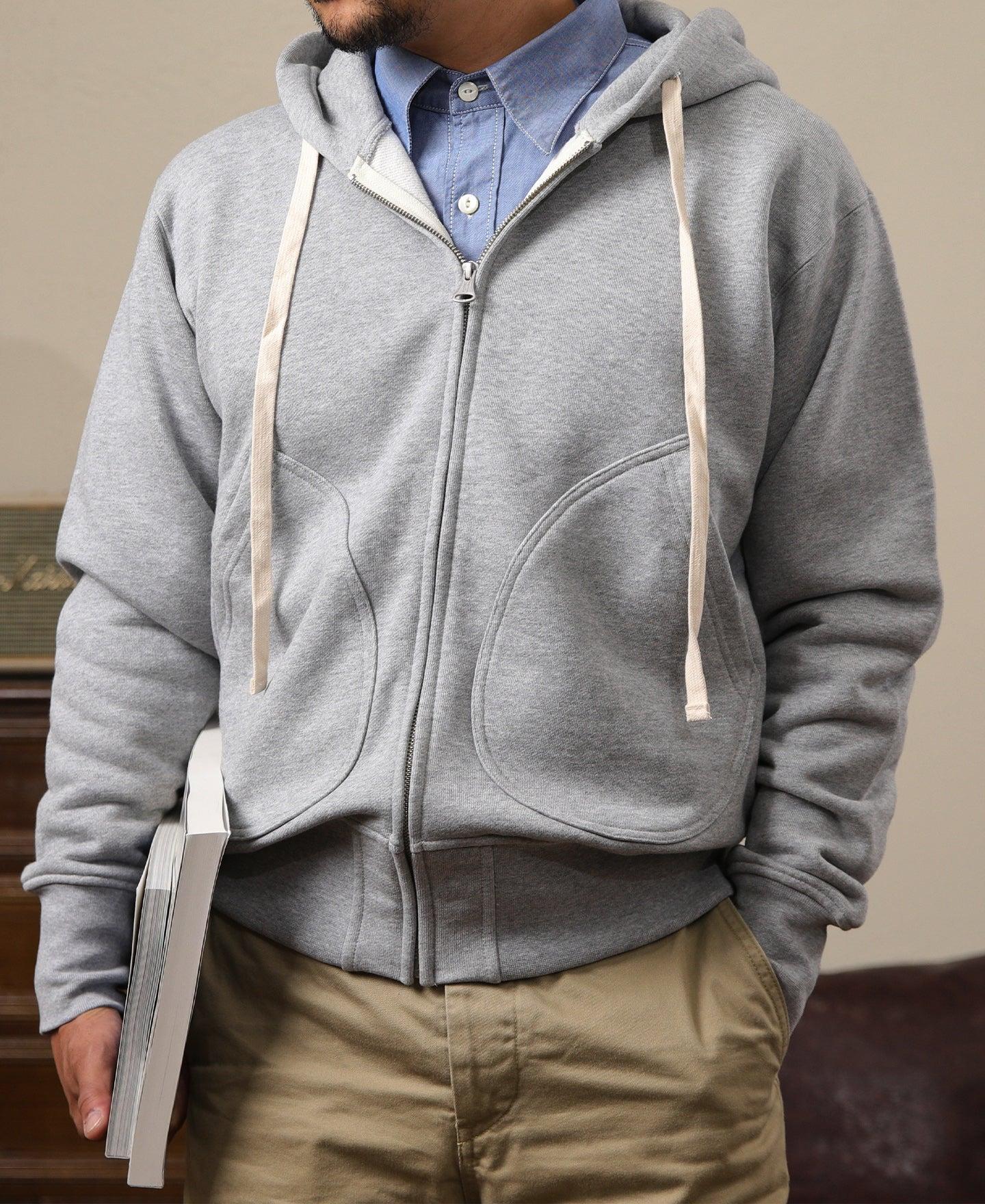 17.5 oz Terry Cloth Full-Zip Hoodie - Gray Product Image