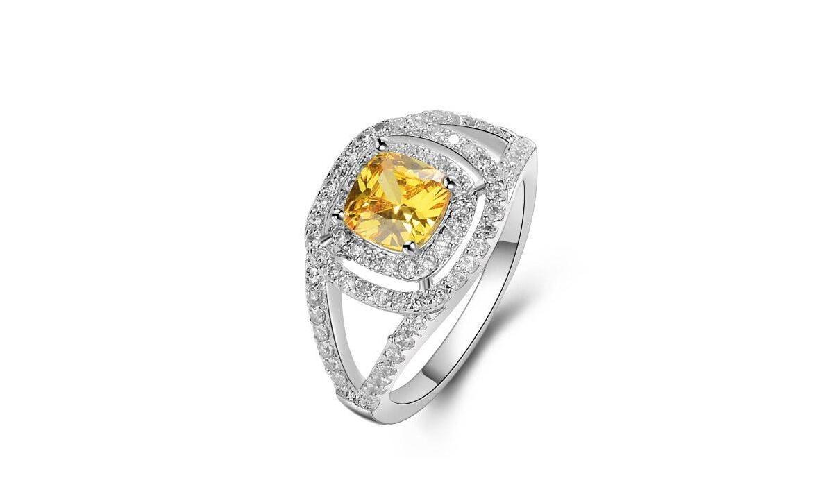 Citrine Ring for Women with Crystal Accent Stones Product Image