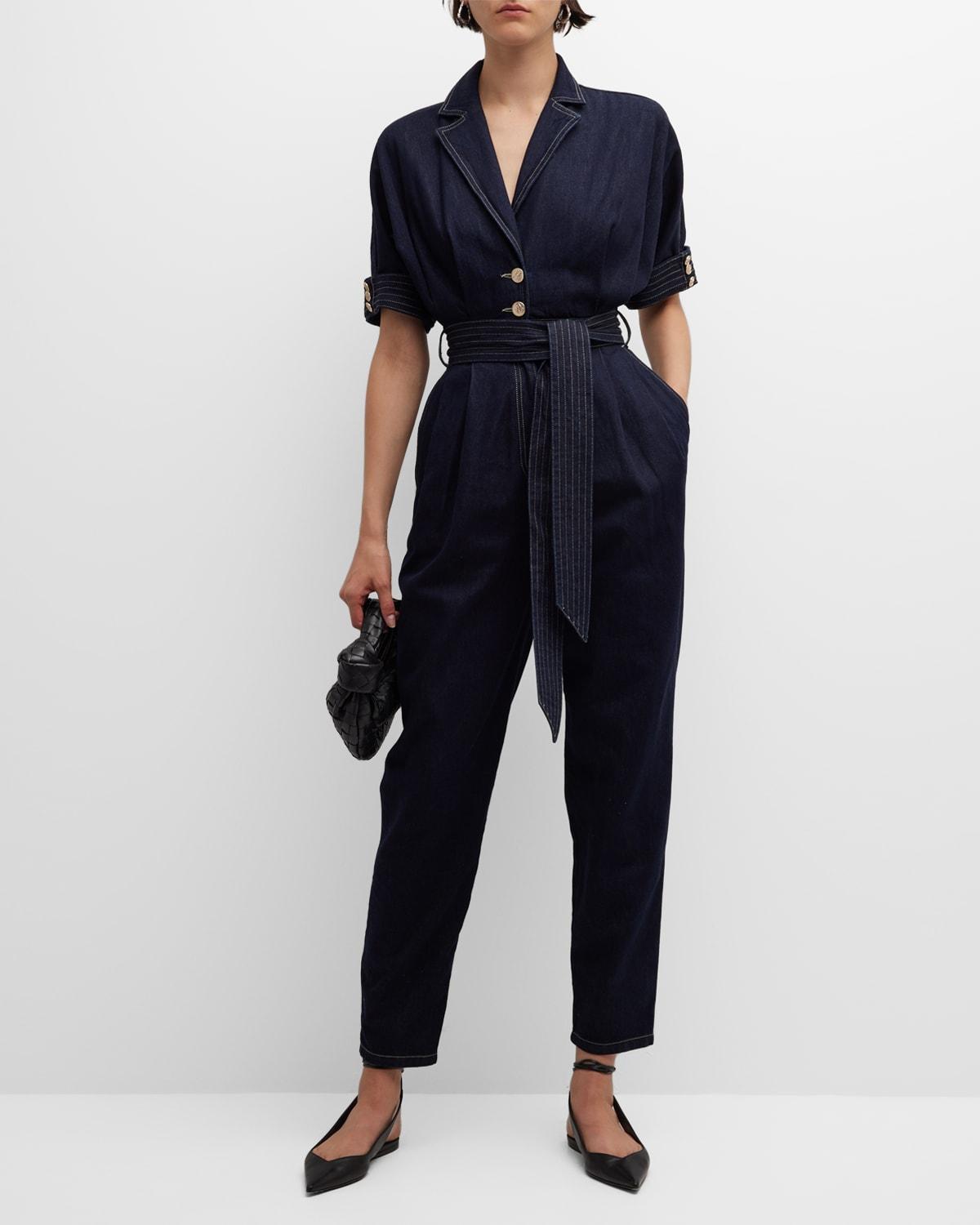 Emporio Armani Belted Denim Jumpsuit Product Image