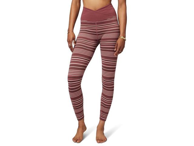 Spiritual Gangster Wrap Front Love Sculpt 7/8 Leggings (Washed Stripe) Women's Clothing Product Image