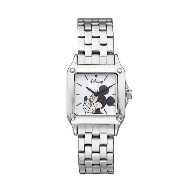 Disneys Mickey Mouse Womens Stainless Steel Watch, Silver Tone Product Image