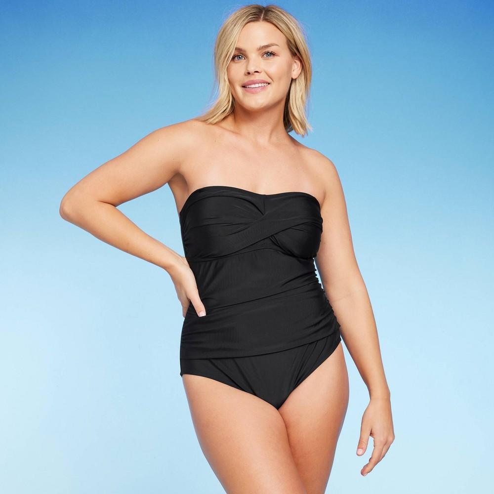 Womens Twist-Front Bandeau Classic One Piece Swimsuit with Tummy Control - Kona Sol Product Image