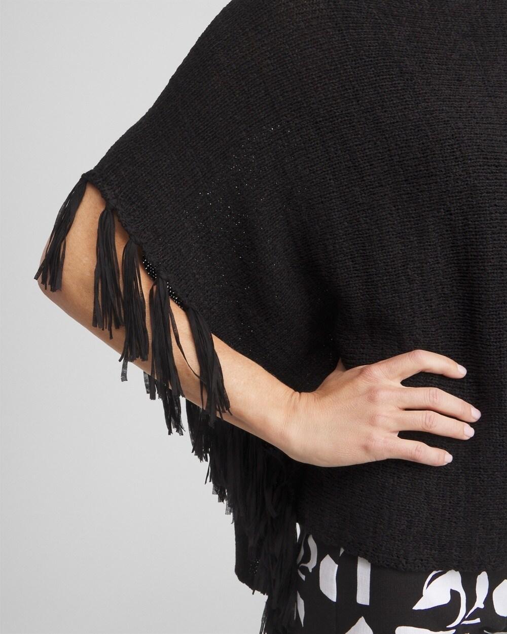 Fringe Knit Poncho Product Image