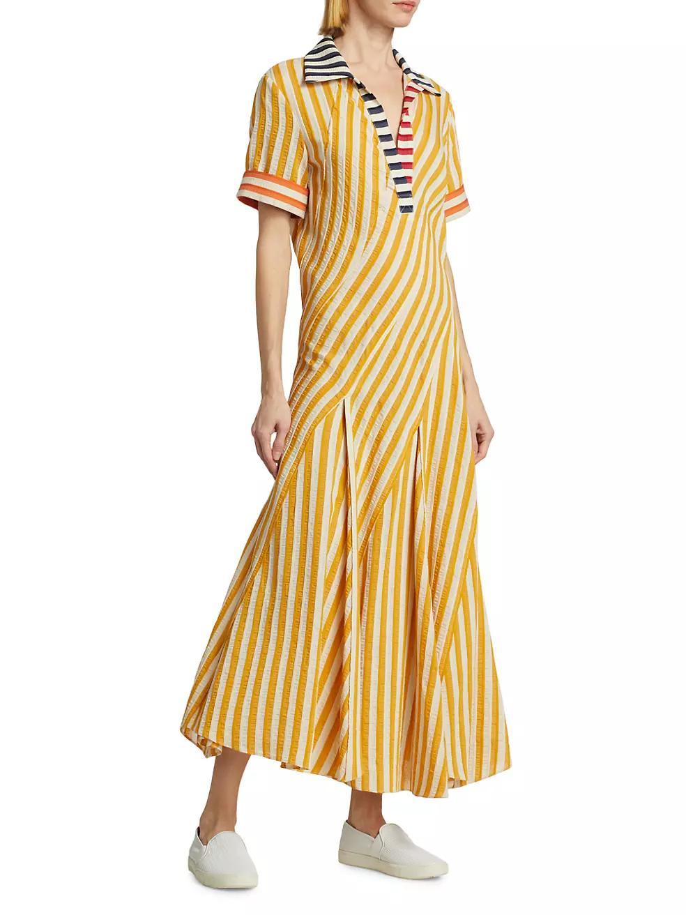 Plot Twist Striped Seersucker Maxi Dress Product Image