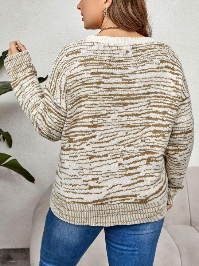 Crew Neck Patterned Sweater Product Image