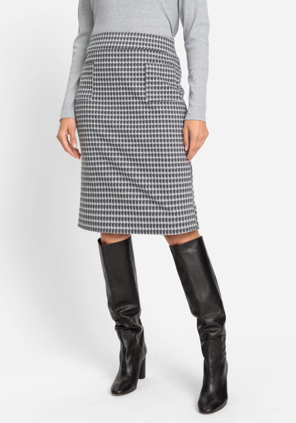 Olsen Womens Houndstooth Pull-On Skirt product image